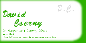 david cserny business card